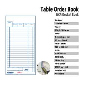 发票簿定制无碳复本NCR复印纸餐厅待审收据账单簿菜单簿 - Product Image 3