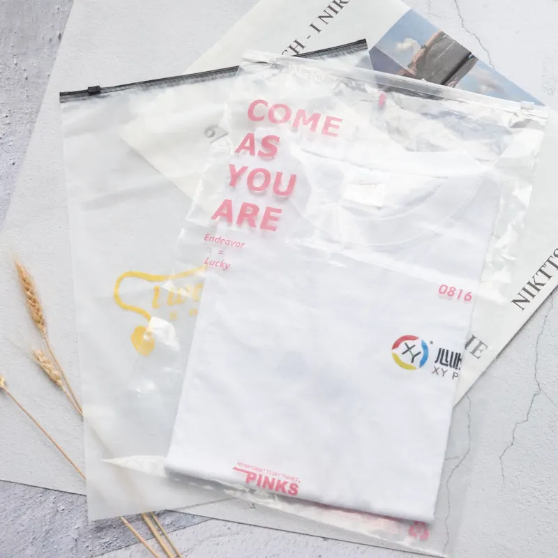 Kunden spezifische Persönlichkeit Logo transparent Eva Reiß verschluss Kunststoff Poly Pe klar Zip Lock Packt asche für Kleidung