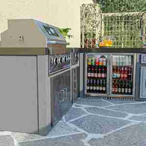 Modular ngoài trời tủ bếp với bồn rửa bếp duy nhất cửa cơ thể + đá cẩm thạch cho BBQ grills đi kèm với refrirator vòi nước - Product Image 5