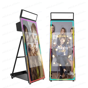 Social Media Photo Booth Air Drop All in One <strong>Computer</strong> 43 Inch Touch Panel Photo Booth Lighted Selfie Mirror Photo Booth Machine - Product Image 4