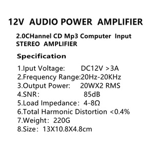 Mini Power Player AK270 2-Channel <strong>Output</strong> Home Stereo Car <strong>Audio</strong> System with Computer MP3 Mobile <strong>Input</strong> Mini Amplifier - Product Image 6
