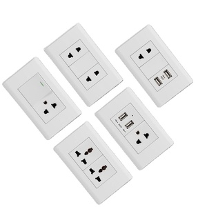 Abd standart 1 Gang 1 yollu 2 yollu anahtarı alev geciktirici PC paneli priz elektrik duvar soket paneli - Product Image 3