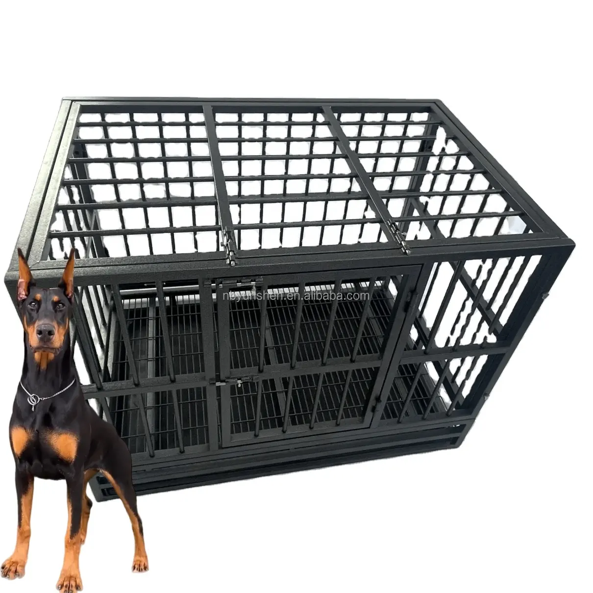 折り畳まれた37インチの犬のケージペットの犬小屋の箱頑丈なカスタマイズ可能な鉄の金属通気性