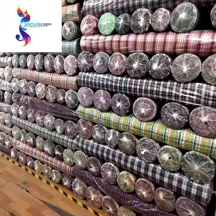 Nuovo prodotto filati di cotone tinto filo per camiceria magazzino lotto riciclato tessuto