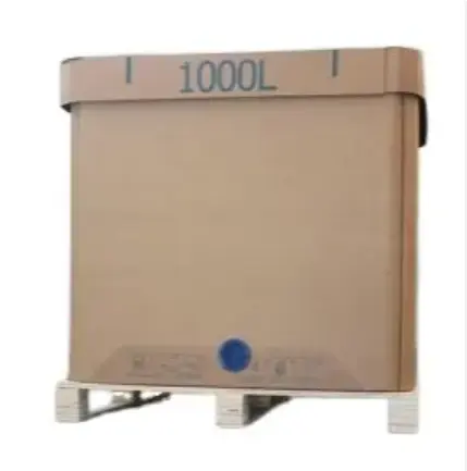 Tanque de agua de lluvia 1000L cartón de papel personalizado plegable embalaje líquido de grado alimenticio contenedor IBC papel de tanque IBC plegable