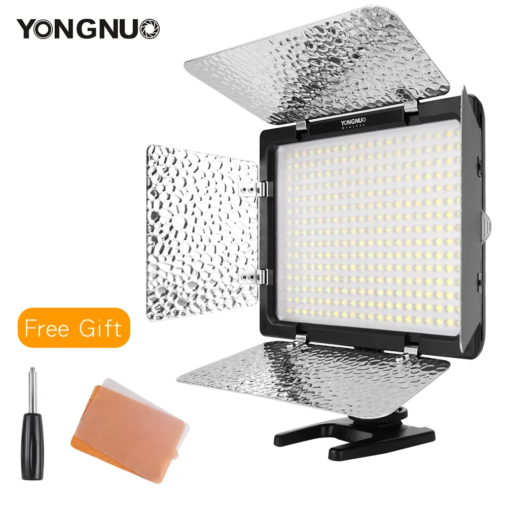 Yongnuo-Luz LED de vídeo para cámara fotográfica, luz de vídeo opcional con adaptador de corriente de CA, YN300 III YN300III 3200k-5500K CRI95