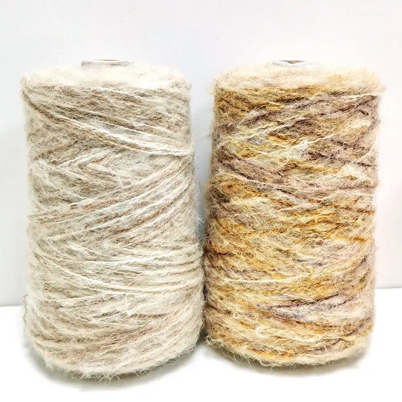Fábrica al por mayor Fancy Knit Yarn 10% LANA 78% acrílico 10 nylon 2% spandex Hilo mezclado para tejer y ganchillo