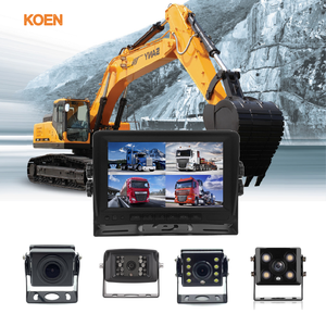 4 Truck Bus Camera 7 Inch Split Screen Quad <strong>Monitor</strong> 4CH Video <strong>Input</strong> Windshield Style Parking Dashboard for Car Rear View Camera - Product Image 1