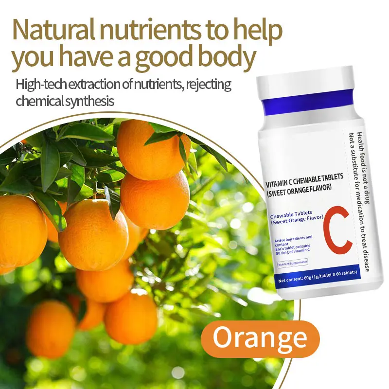 Tableta de vitamina C de cereza para blanquear la piel, mejora la inmunidad y complementa la nutrición