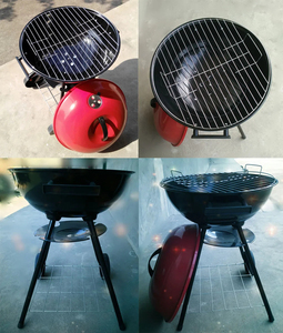 17インチアップル型ポータブルチャコールBBQグリルラウンドケトル三脚バーベキューケトルチャコールグリル2輪付き - Product Image 2