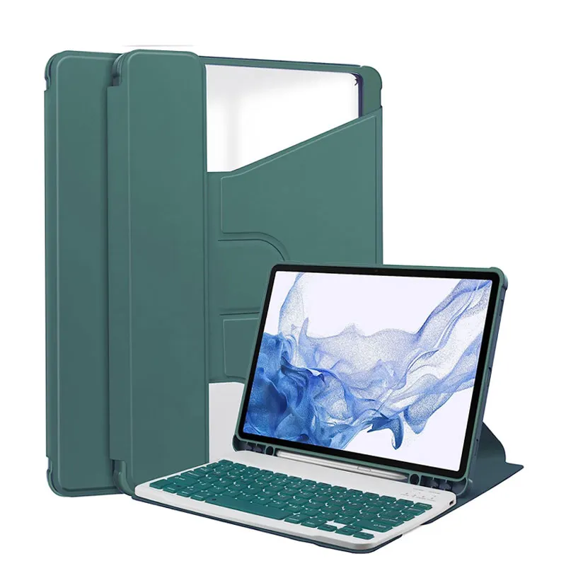 Étui de protection pour clavier de tablette rotatif en gros livre modèle de support magnétique pour tablette samsung s9 étui en cuir