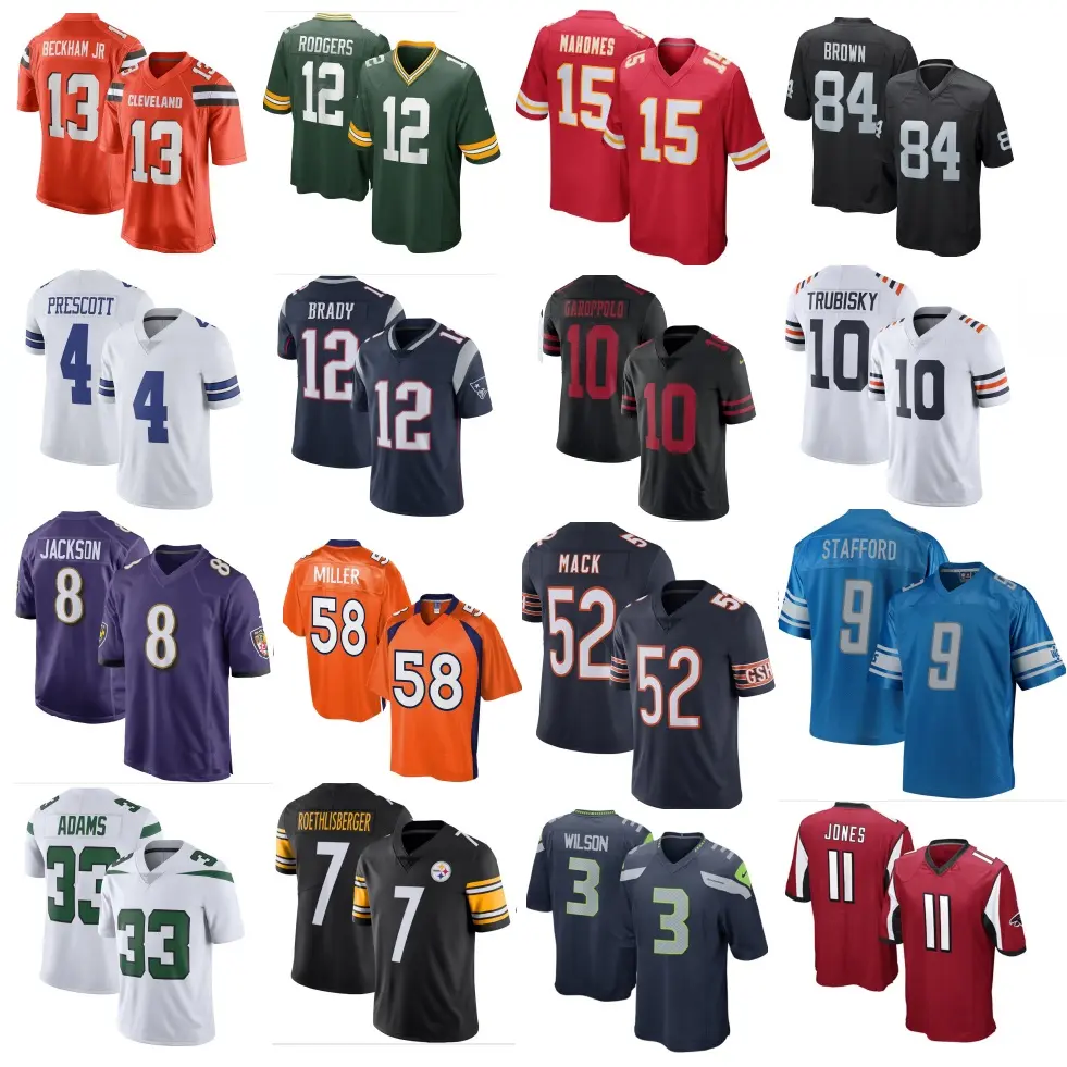 Deandre hopkin baker mayfield patrick mahomes, dak, prescott, aaron, roedores, deshaun, watson, khalil mack, camisa de futebol americano