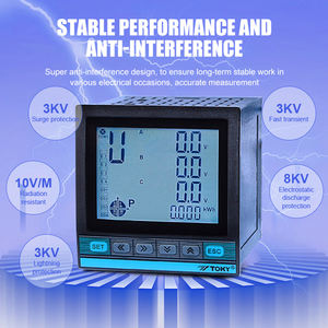TOKY High Accuracy Industrial 4 Loops Switch <strong>Input</strong> 2 Alarms Output <strong>Digital</strong> Display Power Meters - Product Image 3