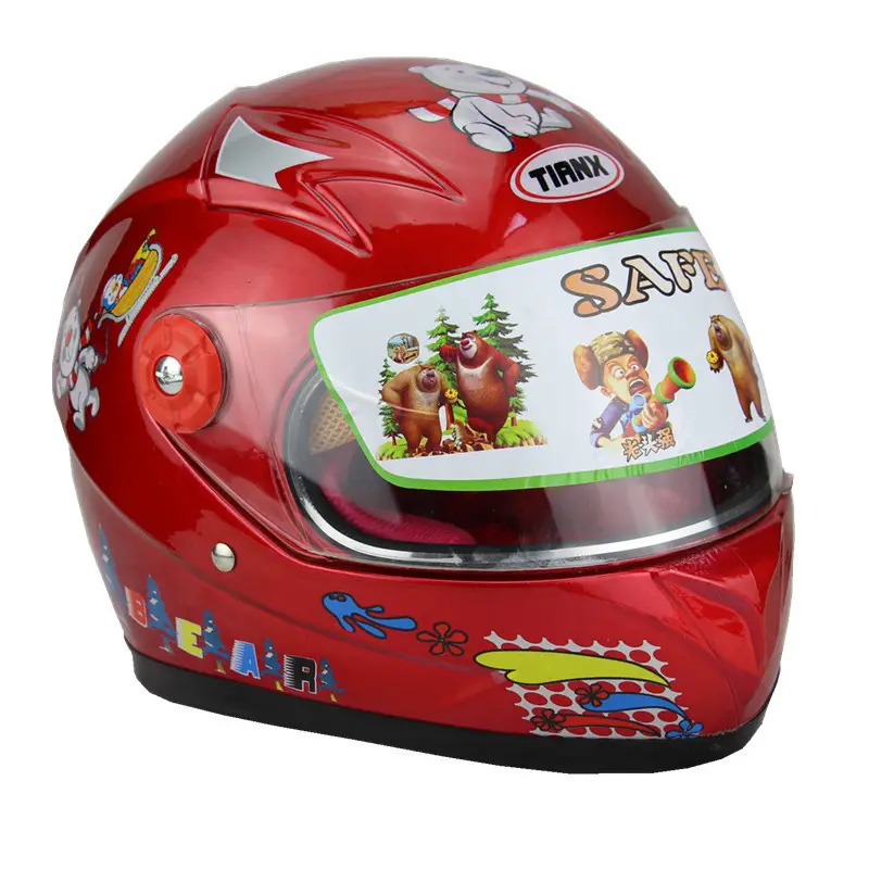 OEM a buon mercato 5 colori bambini cartone Full Season equitazione casco bavaglino moto elettrica casco integrale