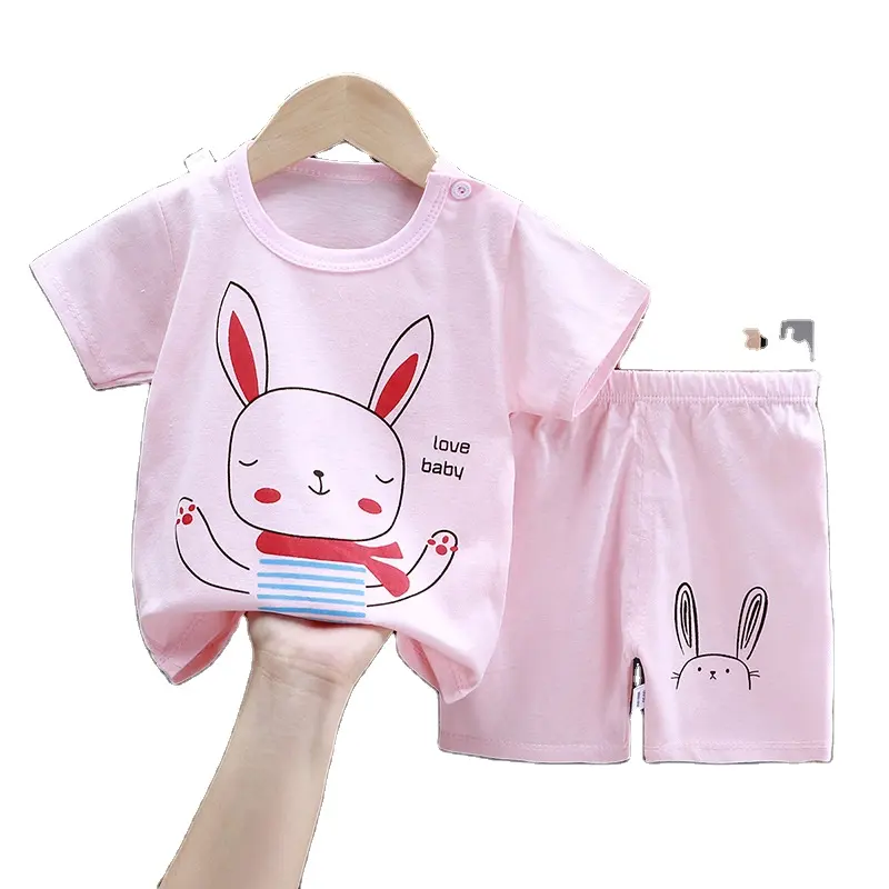 幼児用子供服夏半袖Tシャツパンツ2点セットコットン男の子女の子服デイリーキッズセット