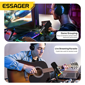 Essager Yu7 Máy Tính Máy Tính Để Bàn Ghi Âm Có Dây USB C Chuyên Nghiệp Streaming Podcast Chơi Game Micro Cho Điện Thoại PC Card Âm Thanh - Product Image 5