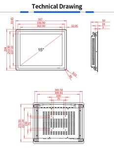 Marco abierto personalizado de fábrica 10 12 15 17 19 pulgadas integrado impermeable Industrial Lcd pantalla táctil Monitor pantalla - Product Image 6