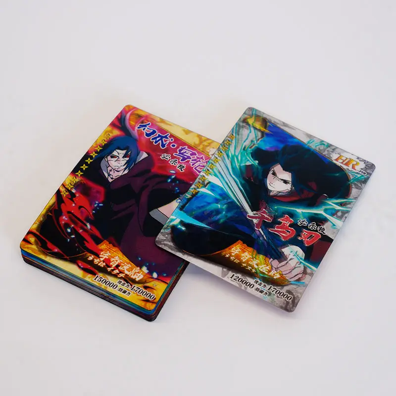 Personalizado Atacado Anime Japonês Holográfico Collectible Cartões Sublimação Trading Card Game Impressão Com Caixa Tuck Em Branco