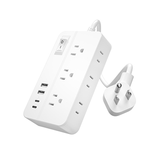 カスタムカラーマルチデバイス充電ハブ4AC + 3USB電源ストリップ家庭用アップル/サムスン高速充電白/黒オプション - Product Image 1