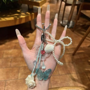 小红树春季限量版钥匙扣梦幻海洋风格，时尚合金材质敏捷蝴蝶珍珠外壳 - Product Image 1