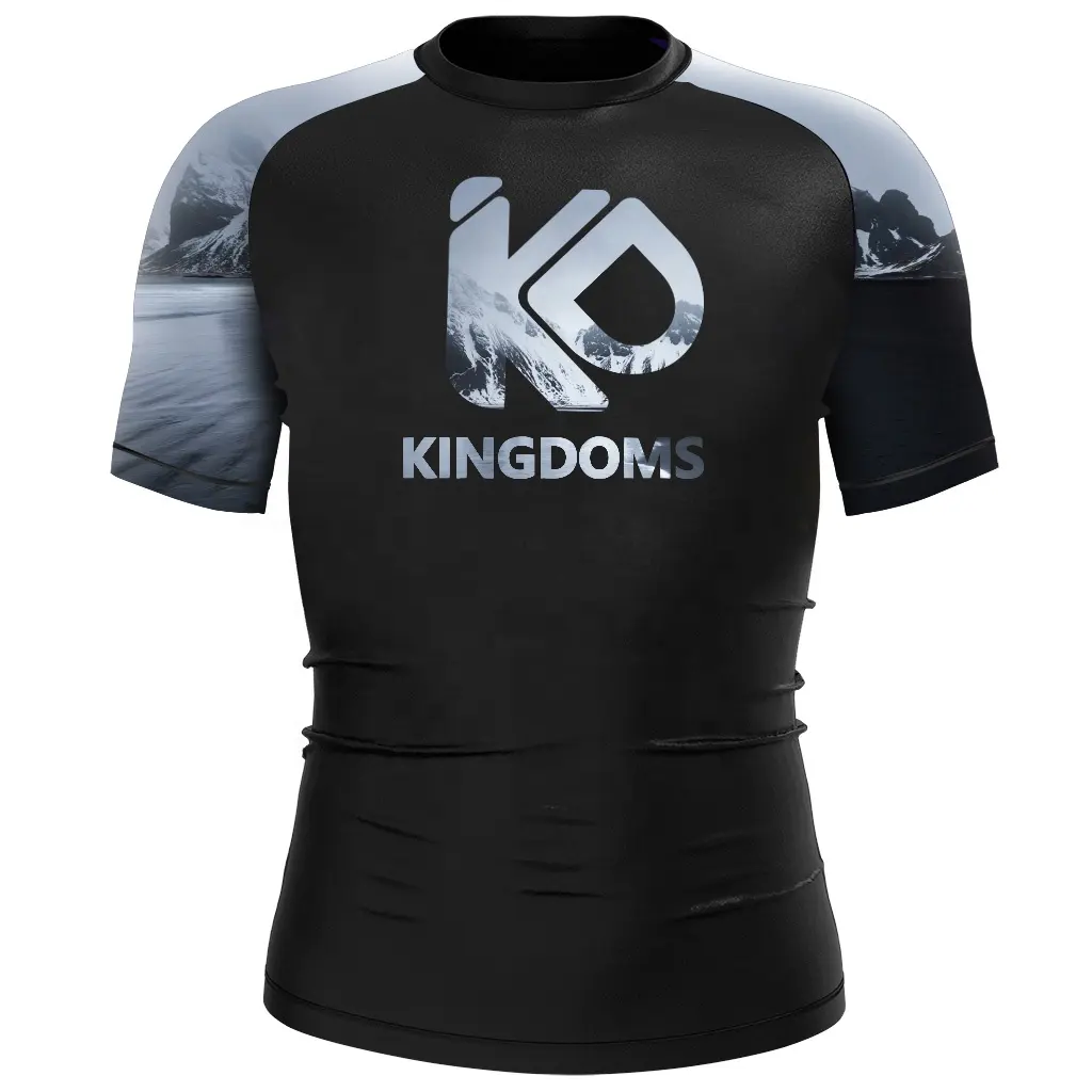 Gilet anti-éruption imprimé par sublimation imprimé personnalisé mma rushguard bjj