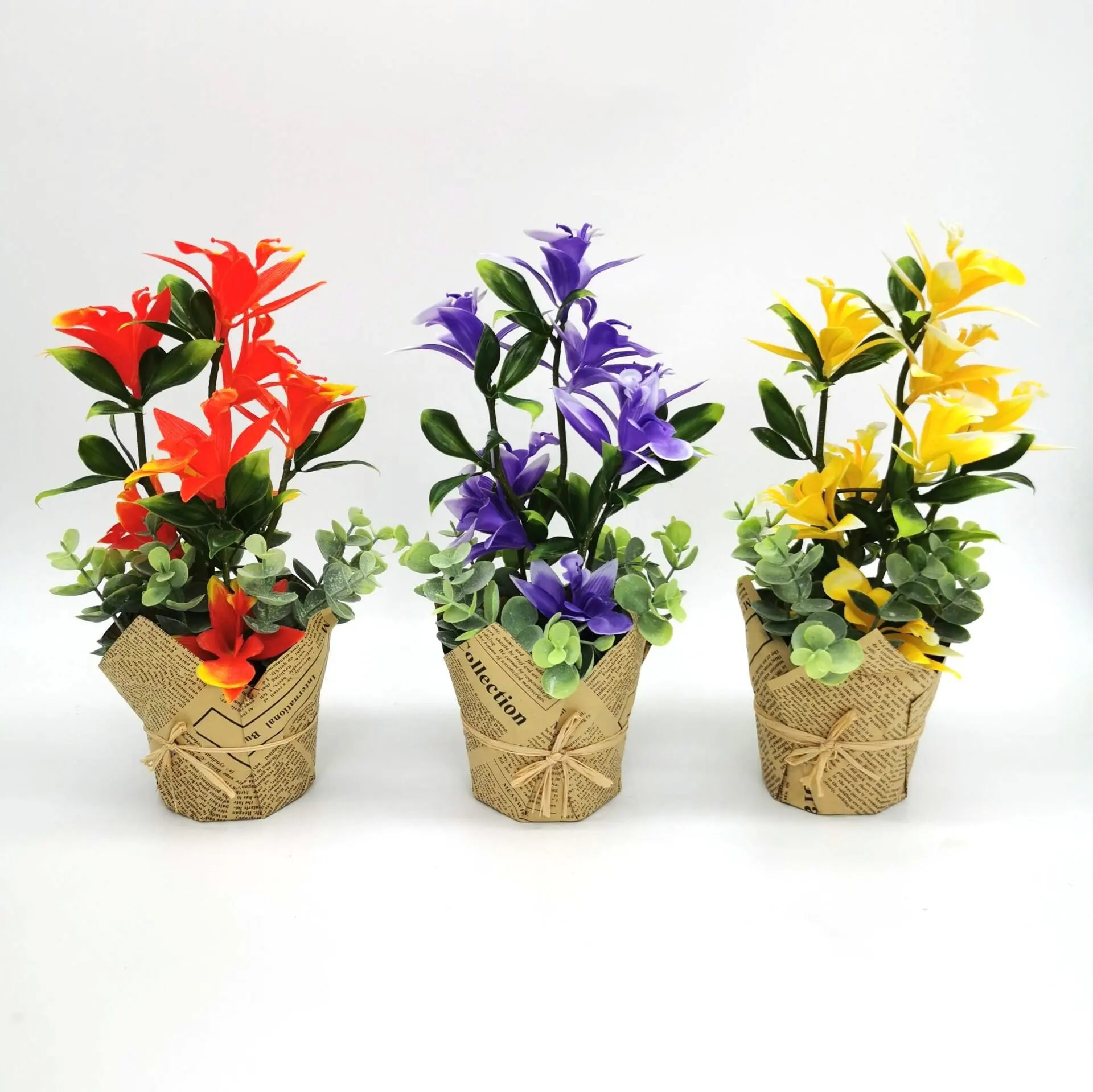 Campione gratuito 14*27CM pianta in plastica piccola pianta artificiale fiori e piante decorativi