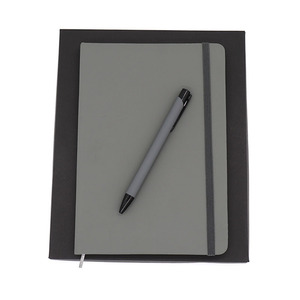 Logo personalizzato A5 100 fogli vuoti set regalo quaderno in pelle PU con penna - Product Image 6