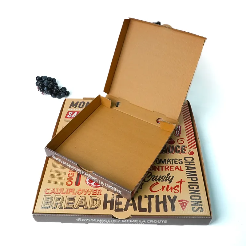 Boîtes à pizzas de taille personnalisée du fournisseur avec logo Boîte à pizza en papier kraft brun de 7 pouces vente en gros