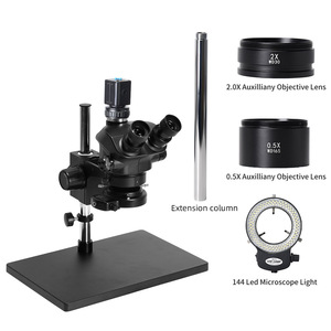 Microscopio digital 3.5X-100X Resolución de cámara 7X-50X Microscopio trinocular 24MP HD Estéreo Zoom Objetivo Lente Reparación móvil - Product Image 1