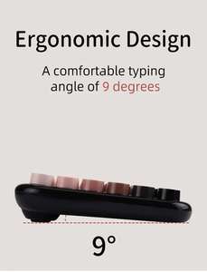 Mofii ergonomico BT + 2.4G Dual Mode 84 tasti rotondi Retro tastiera carina Bear Wireless per Win/Android/i O.S - Product Image 4