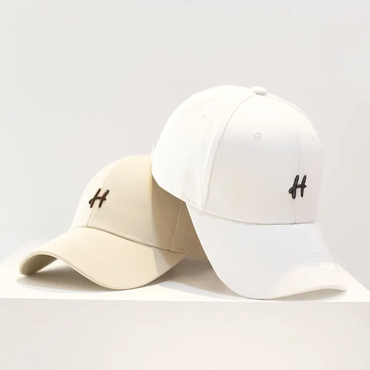 Berretti da Baseball strutturati all'ingrosso di alta qualità in cotone cappelli da papà in bianco personalizzati in tinta unita