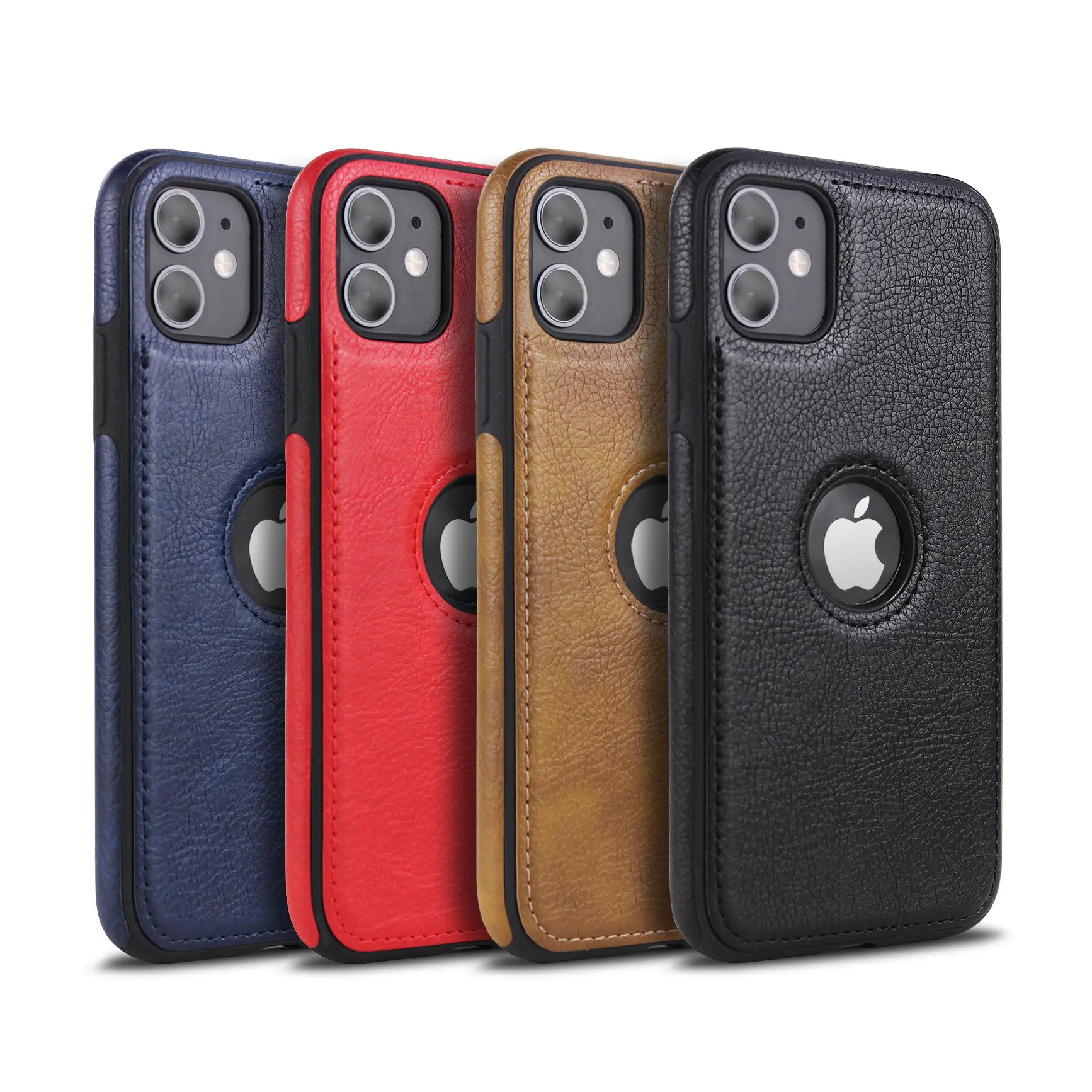 Lychee Pattern PU Leather Back Cover Mobile Phone Case for Apple iPhone 13 6/7/8/x/xs/xr/xs max