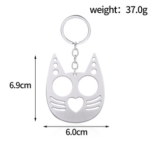 Kadın moda çok renkli kaplan yüz anahtarlık kişisel güvenlik Mini Metal anahtarlık ile karikatür kaplan tasarım - Product Image 4