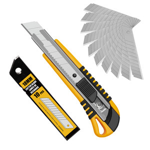 Economy 18mm Snap Off Blade <strong>Cutter</strong> Knife Non Slip Grip <strong>Bulk</strong> Pack for Office School and Home Use 100PCS - Product Image 1