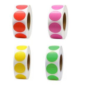 500Pcs/roll Chroma Label <strong>Color</strong> <strong>Code</strong> Dot Labels Stickers 1 Inch <strong>Red</strong> Green White Blue Pink Black Circle Stationery Stickers - Product Image 2