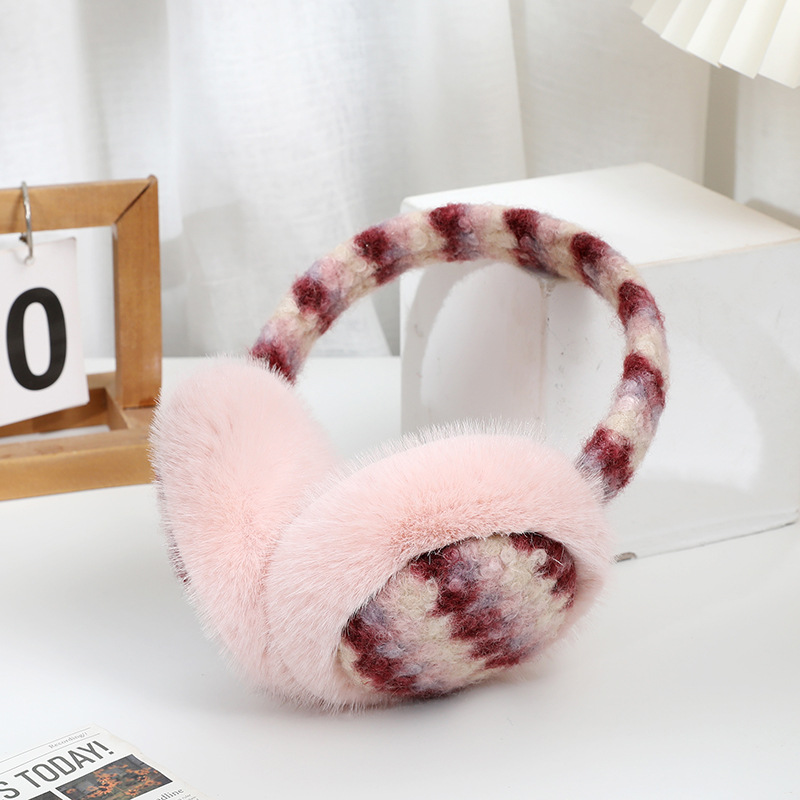 Multicolor camouflage mink velvet folding earmuffs, bean paste