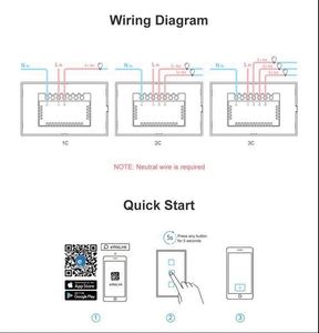 SONOFF T2 US 3GANG AU/US標準3ギャング2ウェイWifiタッチスイッチCEROSHスマートスイッチforSmart Home Alexa Google Home - Product Image 6
