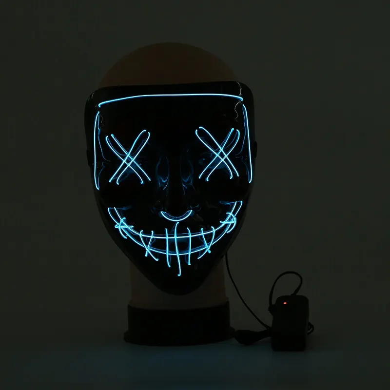 Design personalizado Halloween LED Máscara V para Vingança Máscara Cara Anônimo 11 Cores Light Up Hacker Máscaras