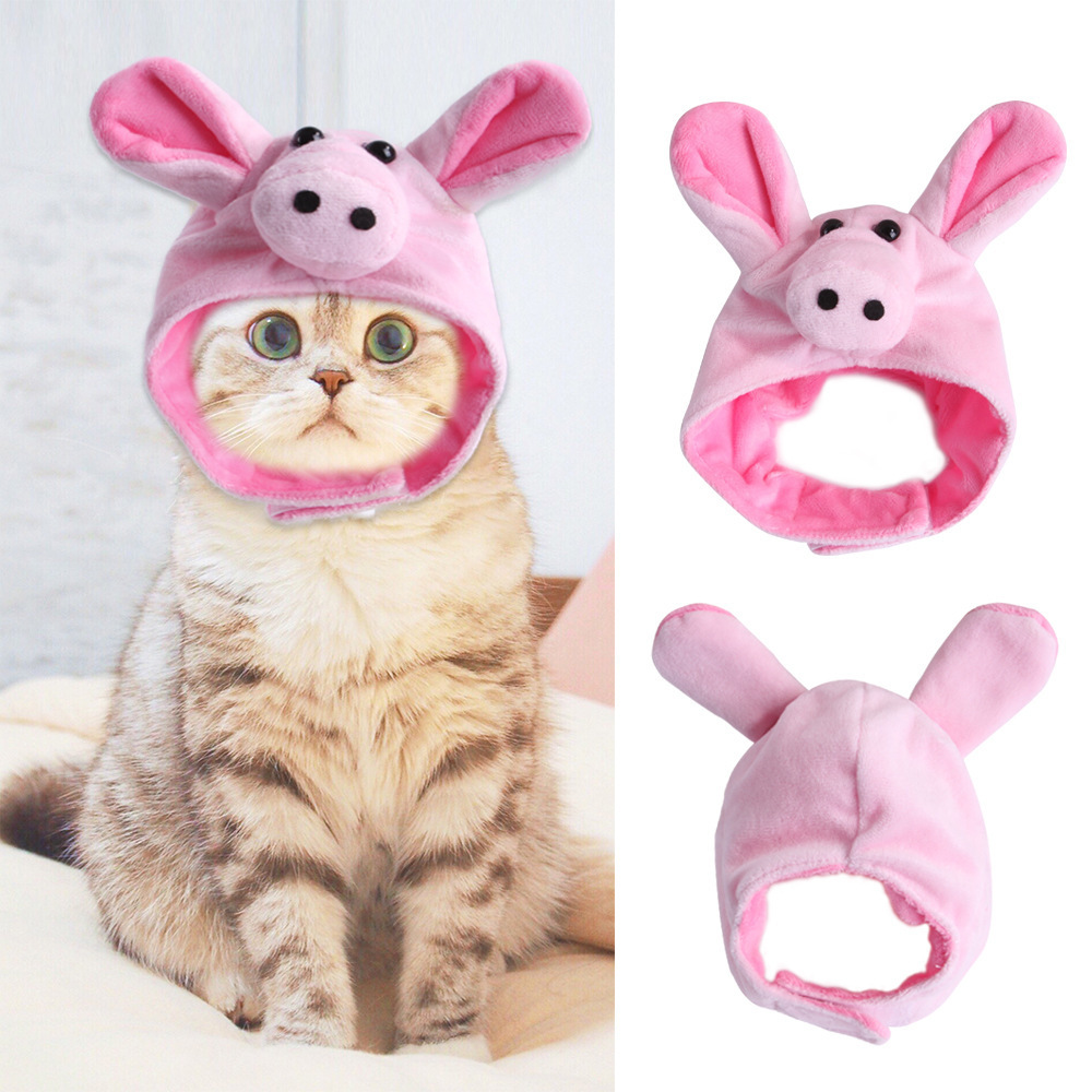 Tb04407หมวกหมูสีชมพู