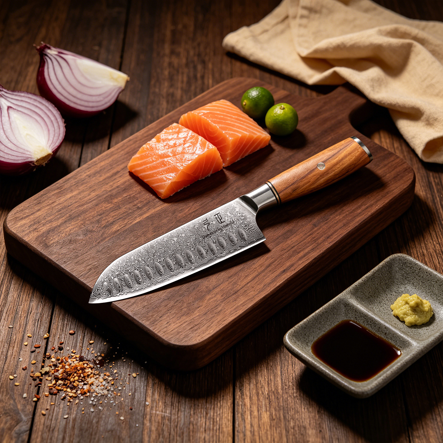7.5'' Santoku Knife brown