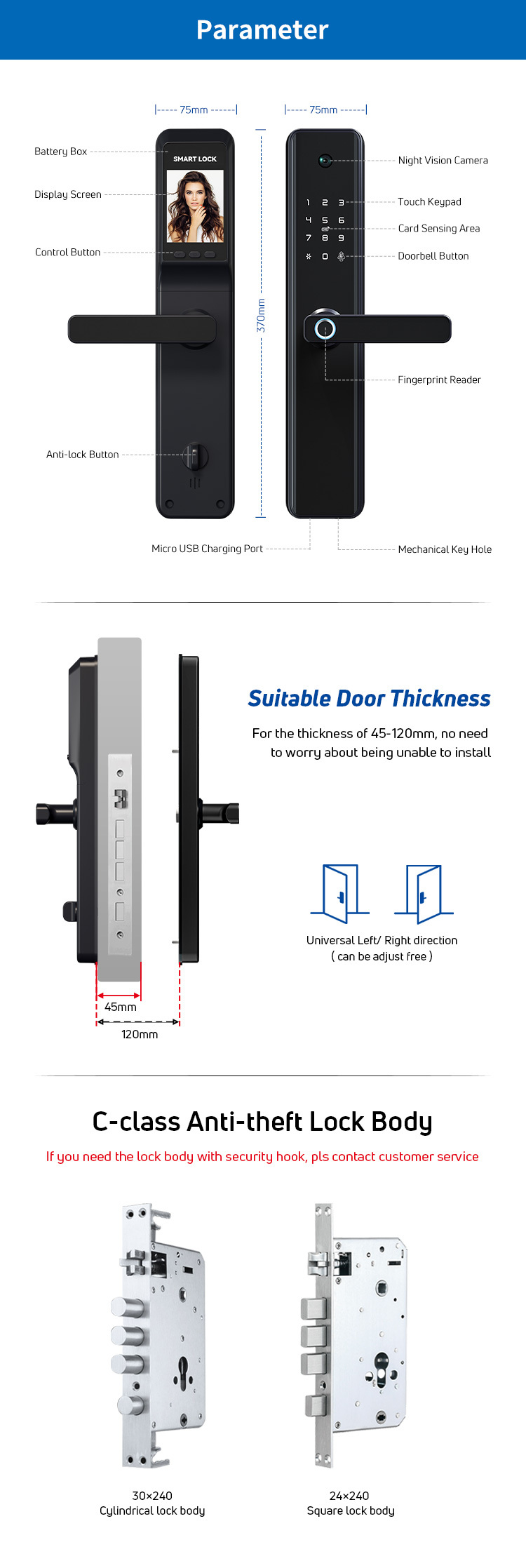 Smart Lock with Tuya Camera Door bell TEDITON Newest Fingerprint Door Lock with Camera Tuya Wifi