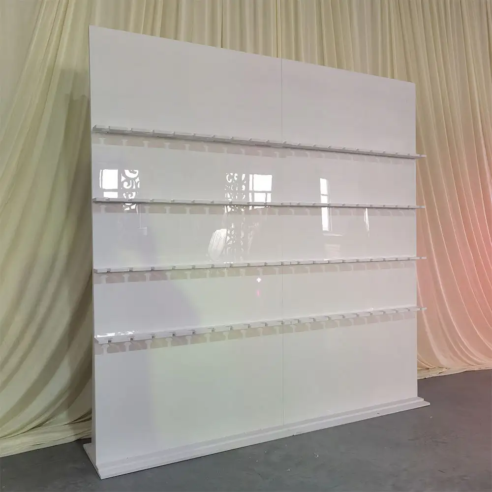 Hot Sale Arch White Acrylic Champagne Display Wine Wall Wedding Backdrop Panel for Wedding Party Decorations