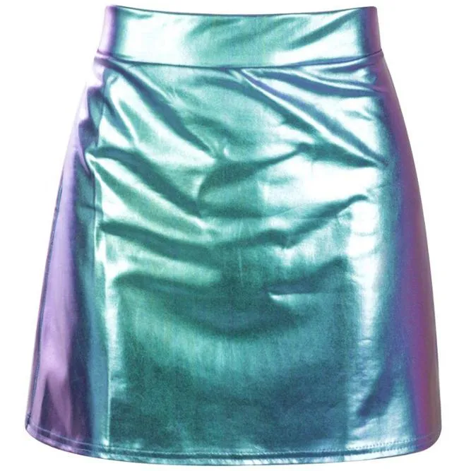 Sexy Teen Girls PhotosとMini Metallic Foil Mermaid Skirtパターンhss2242