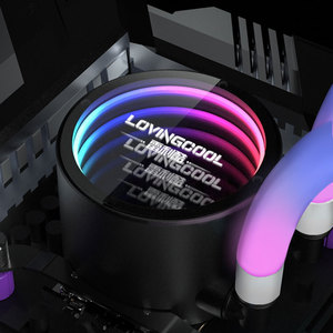 สีดํากระจกวิเศษการออกแบบ ARGB CPU ระบบทําความเย็นชุด 240 มม.PC น้ําเย็น RGB LED แฟน 12V แรงดันไฟฟ้า - Product Image 2