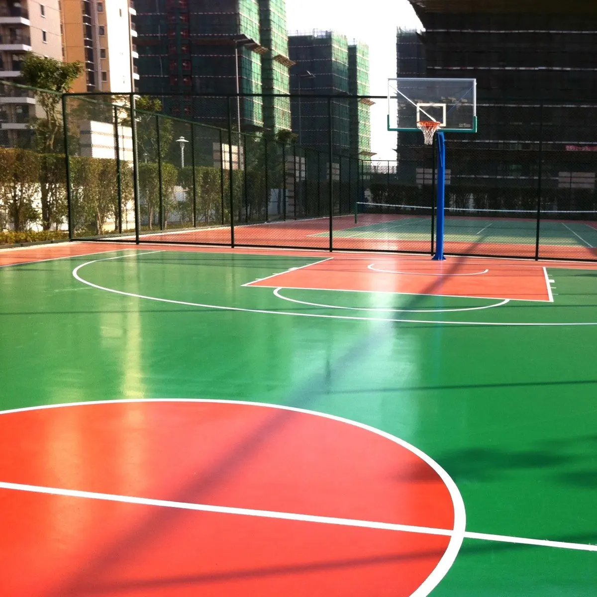 Silikon PU Sportplatz Outdoor Badminton platz Gummi boden
