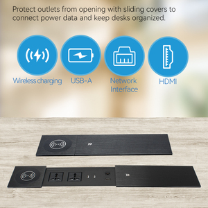 Smart Work Station <strong>Multi</strong> <strong>Functional</strong> Power <strong>Socket</strong> <strong>with</strong> Wireless Charger Sliding <strong>Socket</strong> Aluminum <strong>USB</strong> a Type C Cat 6 <strong>Socket</strong> - Product Image 4