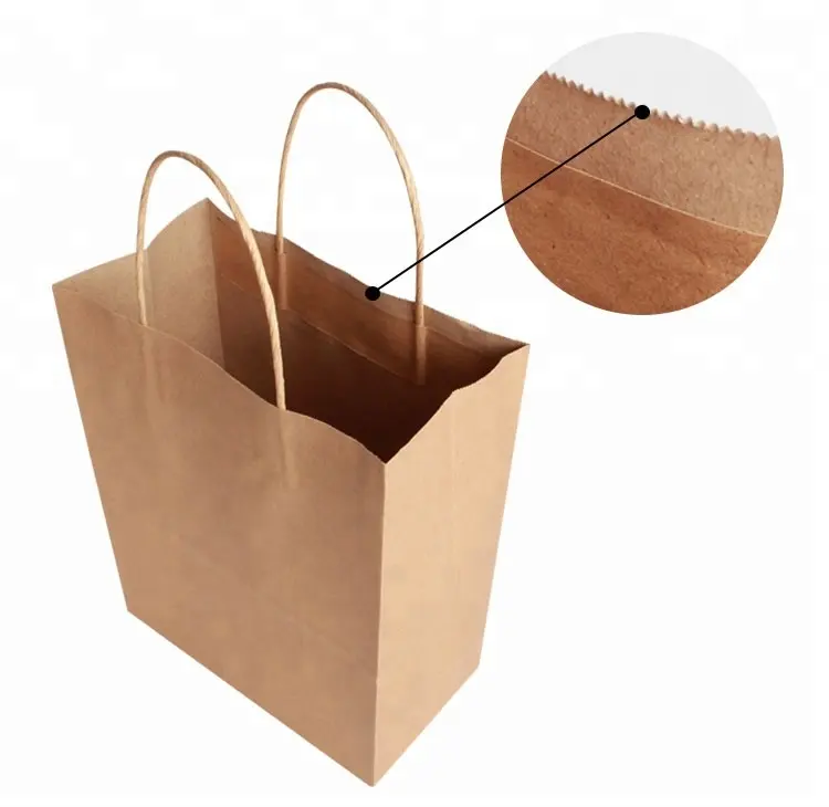 Nuovo arrivo eco-friendly riciclato nero cibo da asporto imballaggio sacchetto di carta artigianale shopping sacchetto di carta kraft marrone con manico