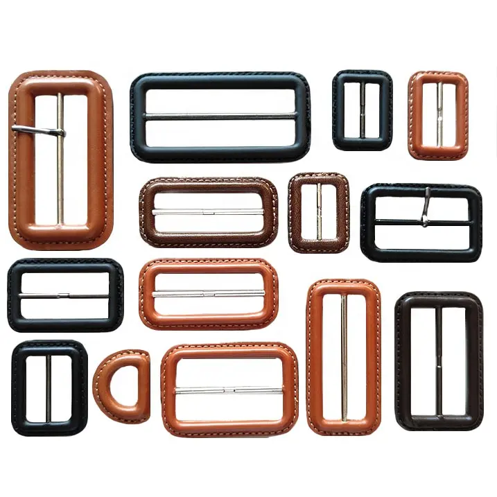 Belt PU Leather Buckle Imitation Leather Buttons Fabric cover Belt Buckle Hardware Buckle