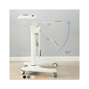 Home Office Workstation Adjustable <strong>Computer</strong> Desk <strong>Rolling</strong> Laptop Cart on Wheels Movable Tiltable Mobile Standing Desk Study <strong>Table</strong> - Product Image 3