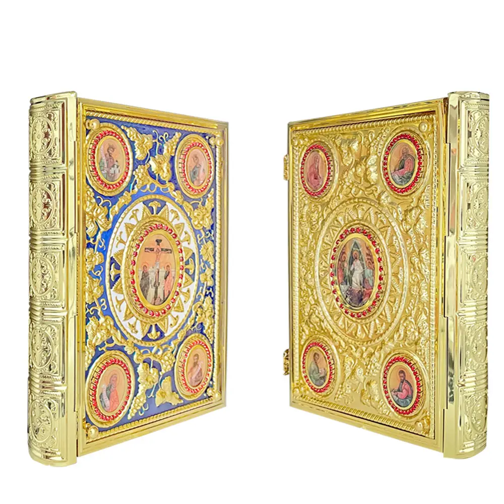 2023 New High Quality Alloy Gold Plating 35*27CM Gospel Cover Godfather Bishop Bible Cover Church Supplies